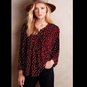ANTHROPOLOGIE Maeve Linden Blouse XL Fall